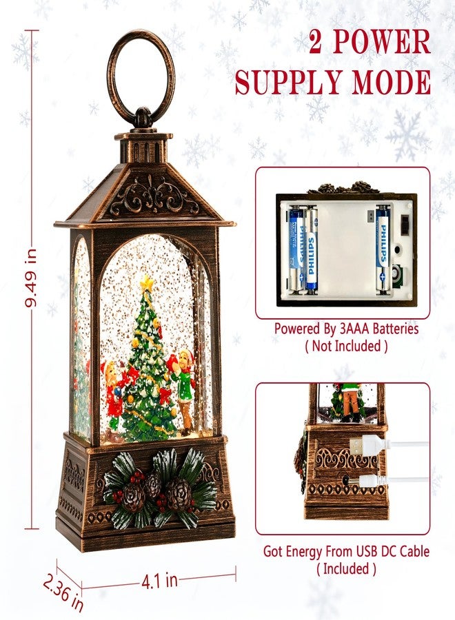 JEDAWN زينة عيد الميلاد الداخلية - 8 أغاني عيد الميلاد، فانوس عيد الميلاد - زينة ثلجية موسيقية متلألئة وكرة ثلجية للشجرة، ديكور منزلي داخلي للعطلات، هدايا حفلات العطلات. - Image 4